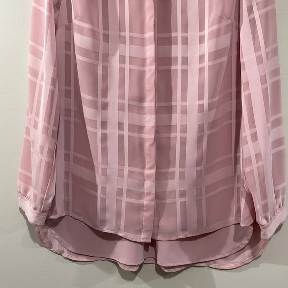 Isaac Mizrahi Live! Long Sleeve Pink Plaid Button Front Blouse 8 - Picture 3 of 16